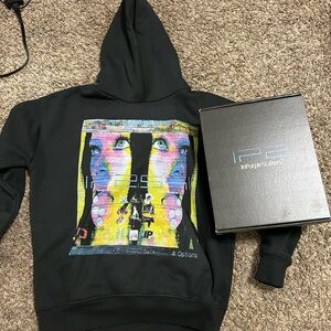 Black Graphic Hoodie with Colorful Print